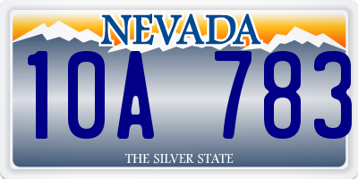 NV license plate 10A783