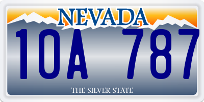 NV license plate 10A787