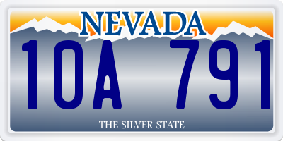 NV license plate 10A791