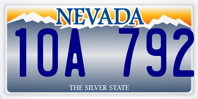 NV license plate 10A792