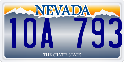NV license plate 10A793