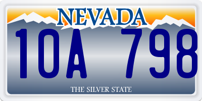 NV license plate 10A798