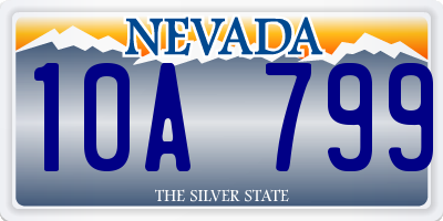 NV license plate 10A799