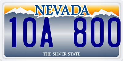 NV license plate 10A800