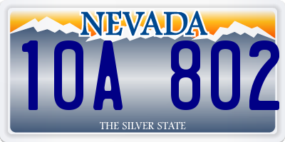 NV license plate 10A802