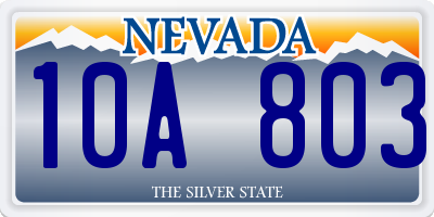 NV license plate 10A803