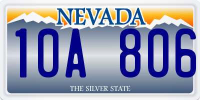 NV license plate 10A806