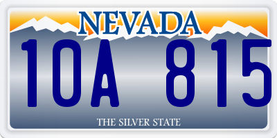 NV license plate 10A815