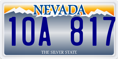 NV license plate 10A817