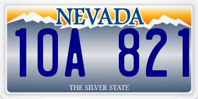 NV license plate 10A821