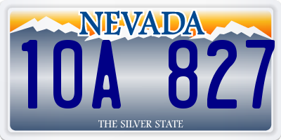 NV license plate 10A827