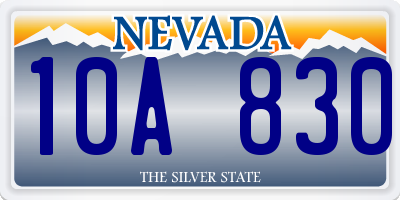 NV license plate 10A830