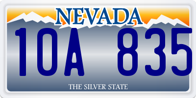 NV license plate 10A835