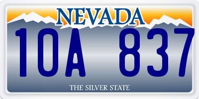 NV license plate 10A837