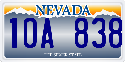 NV license plate 10A838