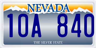 NV license plate 10A840