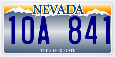 NV license plate 10A841