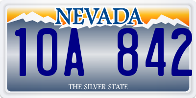 NV license plate 10A842