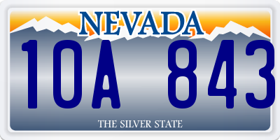 NV license plate 10A843