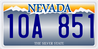 NV license plate 10A851