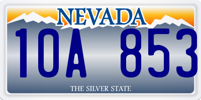 NV license plate 10A853