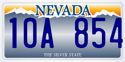 NV license plate 10A854