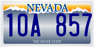 NV license plate 10A857