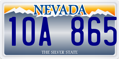 NV license plate 10A865