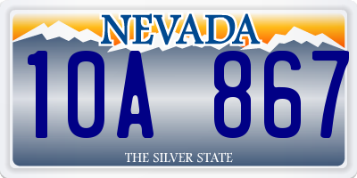 NV license plate 10A867