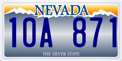 NV license plate 10A871