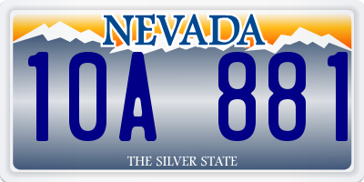 NV license plate 10A881