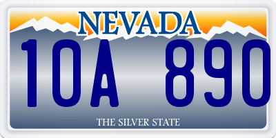 NV license plate 10A890