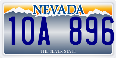 NV license plate 10A896