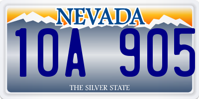 NV license plate 10A905