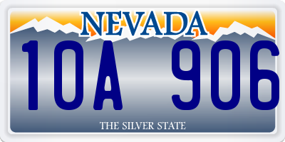 NV license plate 10A906