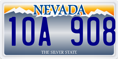 NV license plate 10A908