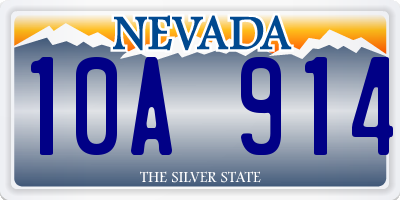 NV license plate 10A914