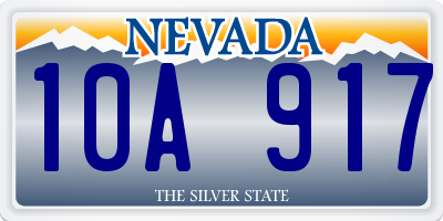 NV license plate 10A917