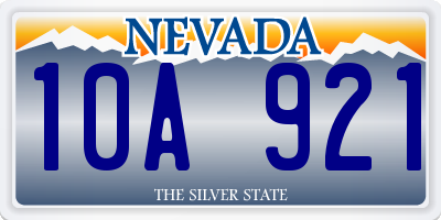 NV license plate 10A921