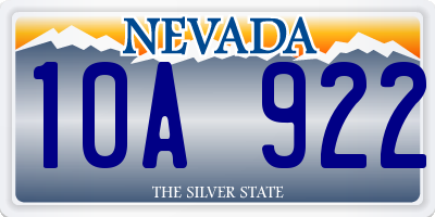 NV license plate 10A922
