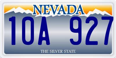 NV license plate 10A927