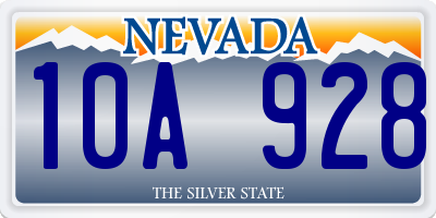 NV license plate 10A928