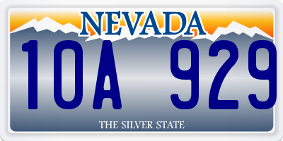 NV license plate 10A929