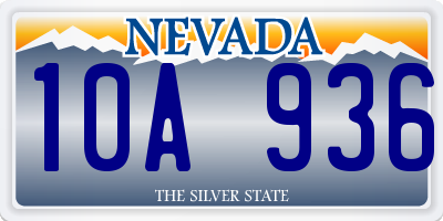 NV license plate 10A936