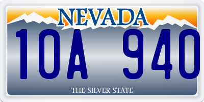 NV license plate 10A940