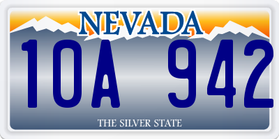 NV license plate 10A942