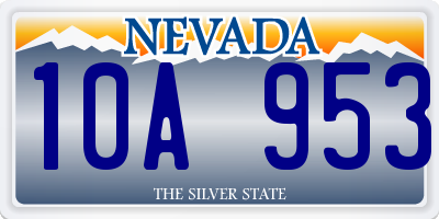 NV license plate 10A953