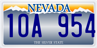 NV license plate 10A954