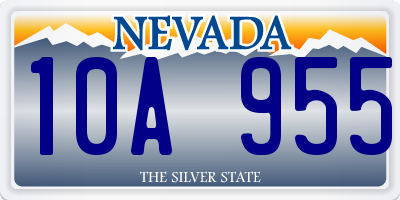 NV license plate 10A955