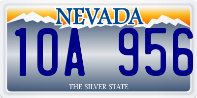 NV license plate 10A956